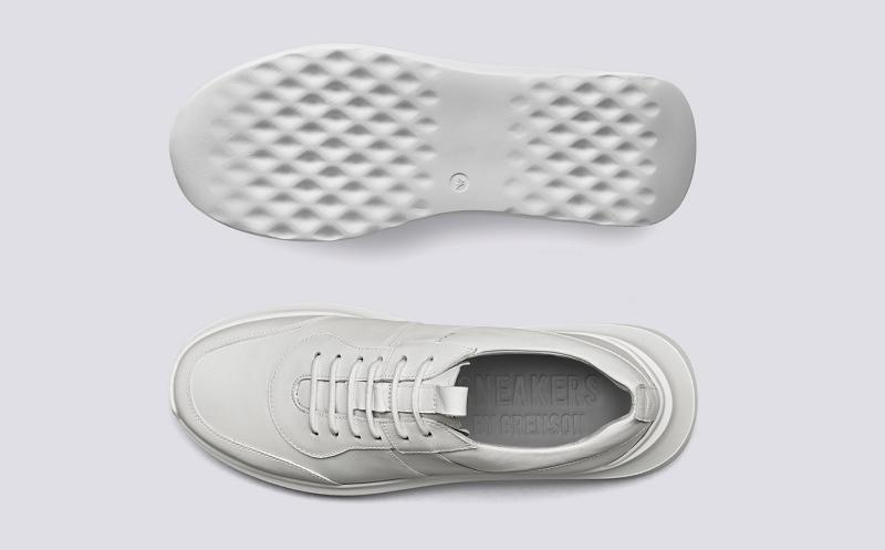 Grenson Sneaker 20 Womens Sneakers - White Calf Leather with Sculpted Rubber Sole BA1325